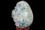 Crystal Filled Celestine (Celestite) Egg Geode - Madagascar #140289-3